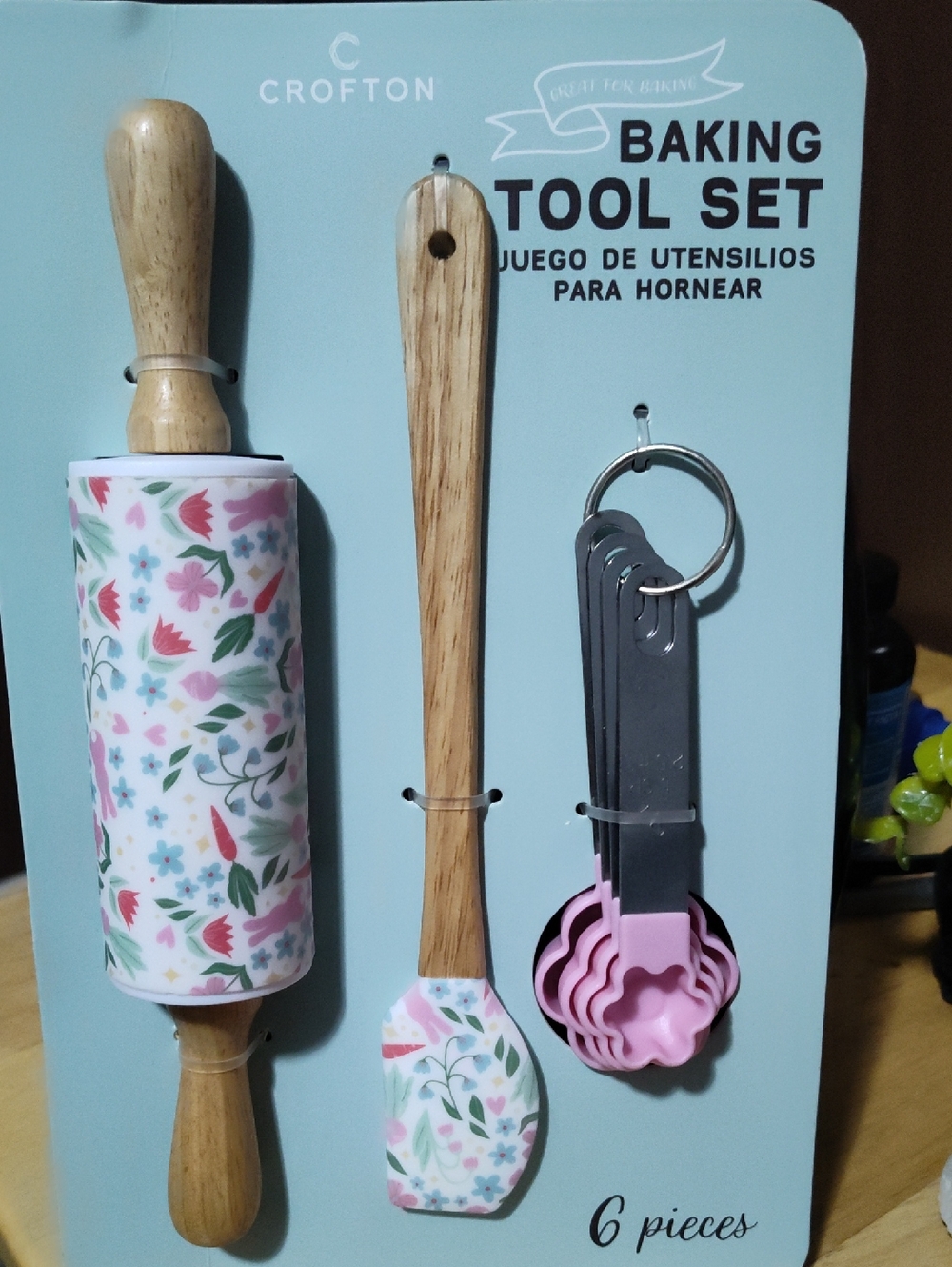 Crofton Floral Pink Baking Tool Set - 6 Piece